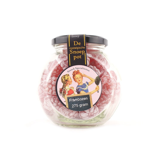 Frambozen snoepjes in pot (275 gram)